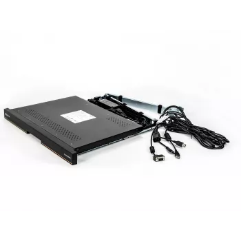 Vertiv Avocent LRA185KMM-205 stovo pultas 48,3 cm (19 colių) 1366 x 768 taškų Plastikas, Plienas Juoda 1U