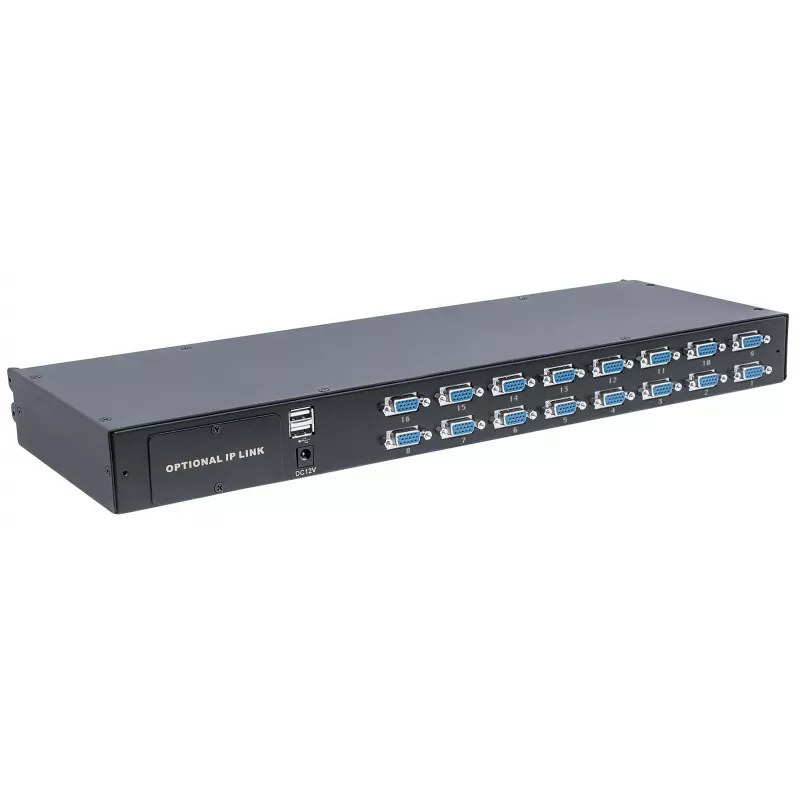 Intellinet modulinis 16 prievadų VGA KVM jungiklis, skirtas naudoti su produktų numeriais 507622, 507738, 507981, 507998, 508025, 508032, 508049 ir 508056