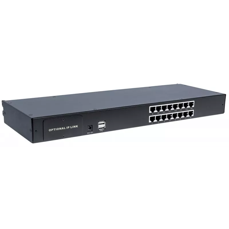 Intellinet modulinis 16 prievadų CAT5 VGA KVM jungiklis, skirtas naudoti su produktų numeriais 507622, 507738, 507981, 507998, 508025, 508032, 508049 ir 508056