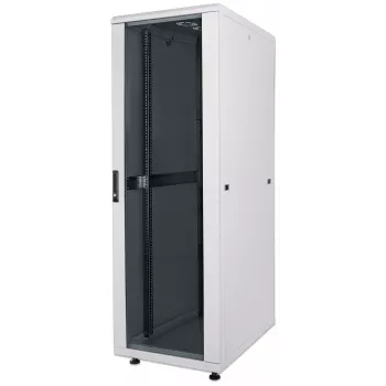 Intellinet 19 colių tinklo spinta – laisvai pastatoma, 26U, 600x600 mm (plotis x gylis), pilka, plokščia pakuotė, maks. 1500 kg, kelių taškų durų užraktas, po vieną užraktą šoninėms panelėms, naudingas gylis 123–373 mm, IP20, stovas, plienas