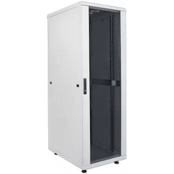 Intellinet 19 colių tinklo spinta – laisvai pastatoma, 26U, 600x600 mm (plotis x gylis), pilka, plokščia pakuotė, maks. 1500 kg, kelių taškų durų užraktas, po vieną užraktą šoninėms panelėms, naudingas gylis 123–373 mm, IP20, stovas, plienas