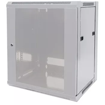 Intellinet 19 colių tinklo spinta - montavimas ant sienos (standartinė), 9U, 600 mm gylio, pilka, plokščia pakuotė, maks. 60 kg, tinkama naudoti ir ant stalo ar grindų, naudingas gylis 410 mm, metalinės ir stiklo durys, galinė panelė, nuimami šonai, dalys montavimui ant sienos (pvz., varžtai / kaiščiai) neįeina