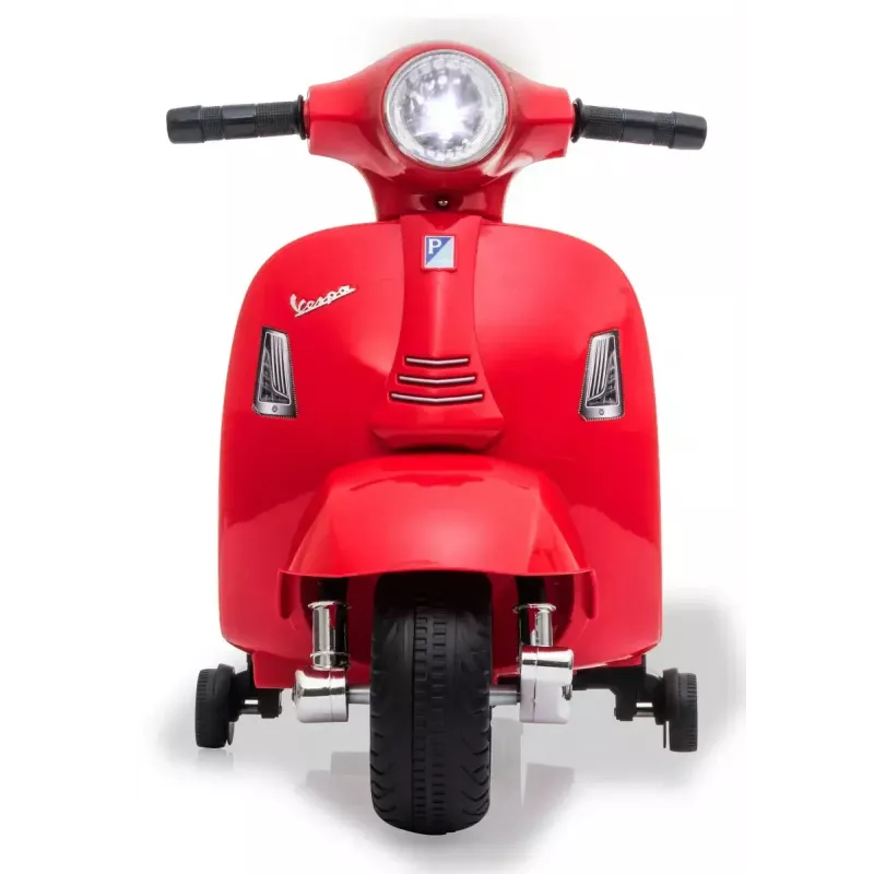 Elektrinis važiuojamas paspirtukas Jamara Vespa Mini — maitinamas baterijomis, 4 ratai, skirtas vaikams nuo 1,6 metų, šviesos, spalvos: juoda / raudona