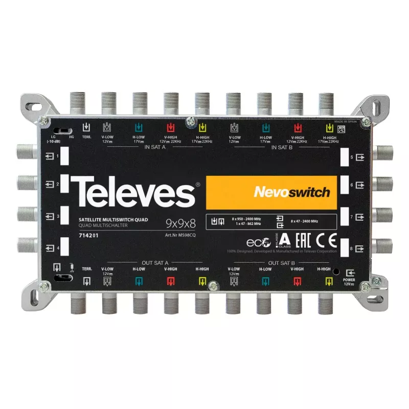 Palydovinis multiswitch Televes 714201 9 įėjimai 17 išėjimų