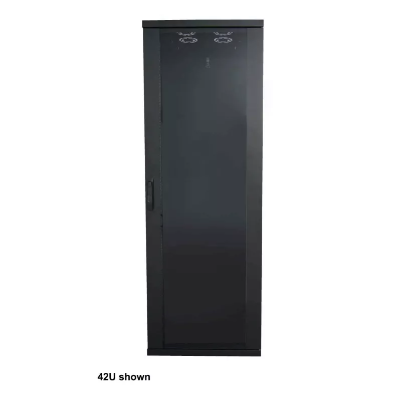 “Intellinet” 19 colių tinklo spinta - laisvai pastatoma (Basic), 22U, 600x800 mm (plotis x gylis), juoda, plokščia pakuotė, maks. 600 kg, vieno taško durų užraktas, po vieną užraktą šoninėms plokštėms, naudojamas gylis 123–573 mm, stovas, IP20, plienas