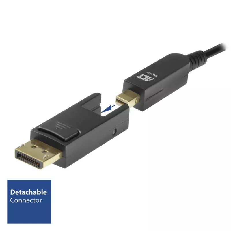 ACT 25 m aktyvus optinis kabelis DisplayPort 1.4 8K su nuimama jungtimi