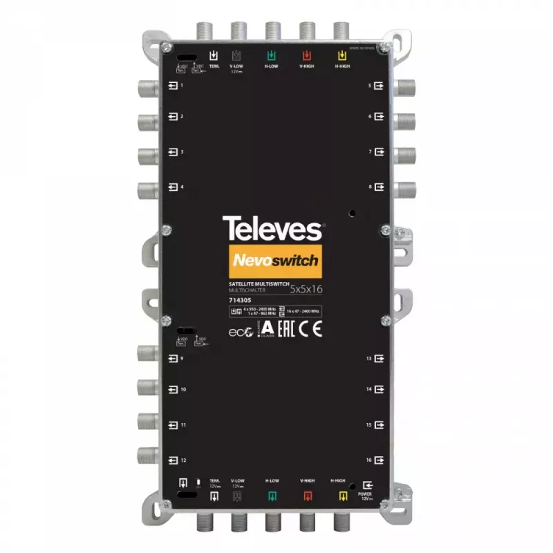 Palydovinis multiswich Televes MS512NCQ 5 įėjimai 12 išėjimų