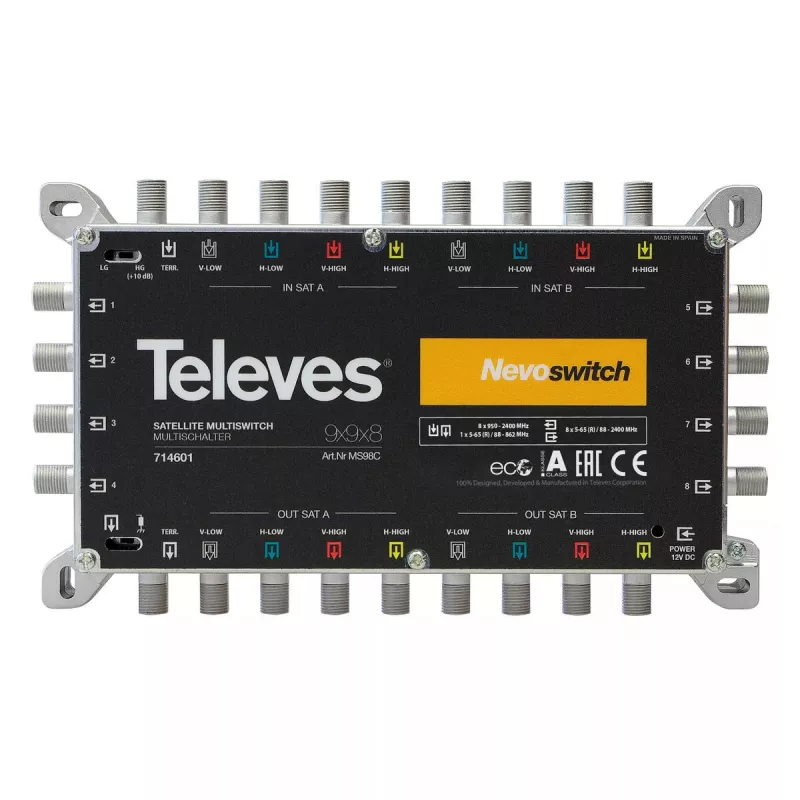 Palydovinis multiswitchas Televes 714601, 9 įėjimai, 17 išėjimų