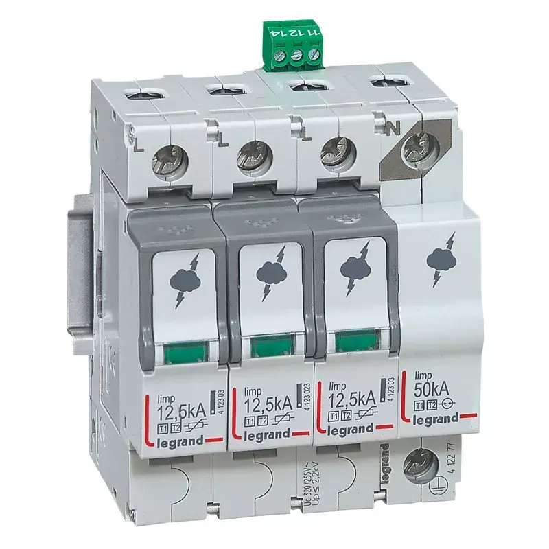 Legrand 412277 SPD viršįtampių slopintuvas T1+T2 3P+N 12,5 kA
