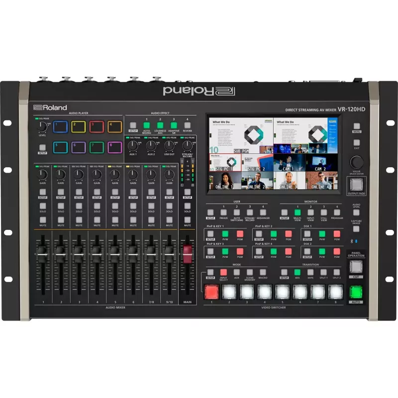 Garso maišytuvas Roland VR-120HD 42 kanalai 24 bitai 48 kHz Juoda