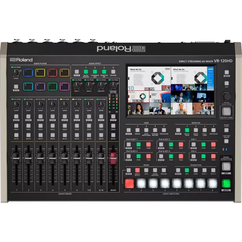 Garso maišytuvas Roland VR-120HD 42 kanalai 24 bitai 48 kHz Juoda