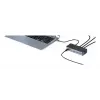 eSTUFF GLB232006 nešiojamojo kompiuterio dokas/portų replikatorius Laidinis USB 3.2 Gen 1 (3.1 Gen 1) Type-C Aliuminis, Juodas