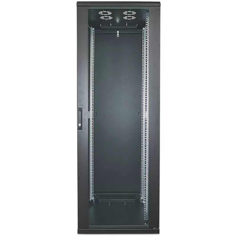 Intellinet 19 colių tinklo spinta - laisvai stovinti, 32U, 600x600 mm (plotis x gylis), juoda, plokščia pakuotė, maks. 1500 kg, kelių taškų durų užraktas, po vieną užraktą šoninėms plokštėms, naudojamas gylis 123–373 mm, IP20 apsaugos klasė, stovas, plienas