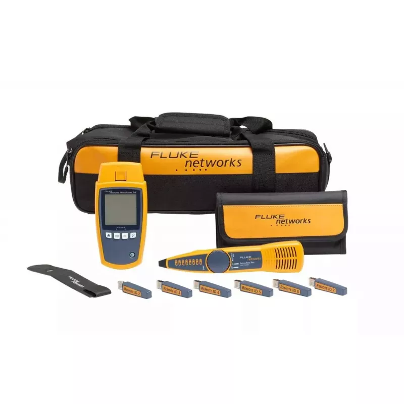 PoE testeris Fluke MicroScanner PoE juodas mėlynas geltonas RJ-45 RJ-11