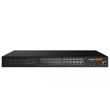 Valdomas L2+ Gigabit Ethernet komutatorius Yealink RCH240 — 24× RJ-45 (10/100/1000), PoE, 56 Gbit/s, montuojamas į stelažą