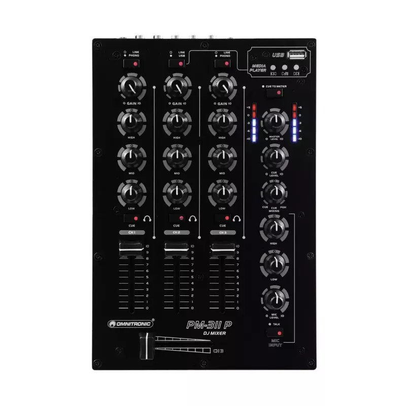 Garso maišytuvas Omnitronic 10006879 3 kanalų 20 - 20000 Hz Juoda