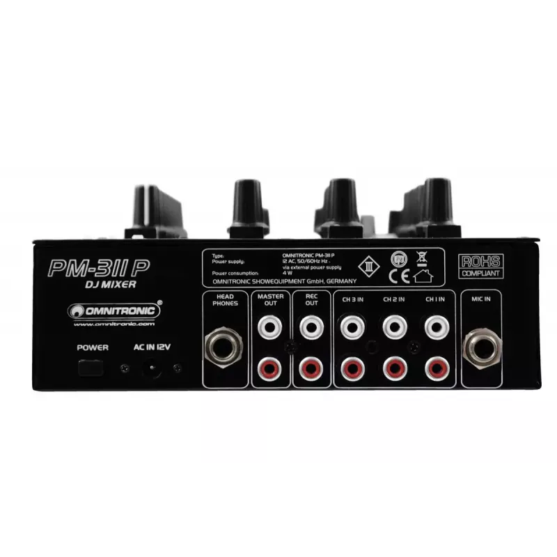 Garso maišytuvas Omnitronic 10006879 3 kanalų 20 - 20000 Hz Juoda