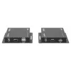 ”Manhattan“ 1080p HDMI KVM per IP plėtiklio rinkinys, pratęsia 1080p@60Hz signalą iki 120 m su vienu 6 kat. eterneto kabeliu arba IP tinklu, siųstuvas ir imtuvas, USB-A prievadai asmeniniam kompiuteriui / pelei / klaviatūrai, juodos spalvos, trejų metų garantija