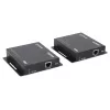 ”Manhattan“ 1080p HDMI KVM per IP plėtiklio rinkinys, pratęsia 1080p@60Hz signalą iki 120 m su vienu 6 kat. eterneto kabeliu arba IP tinklu, siųstuvas ir imtuvas, USB-A prievadai asmeniniam kompiuteriui / pelei / klaviatūrai, juodos spalvos, trejų metų garantija