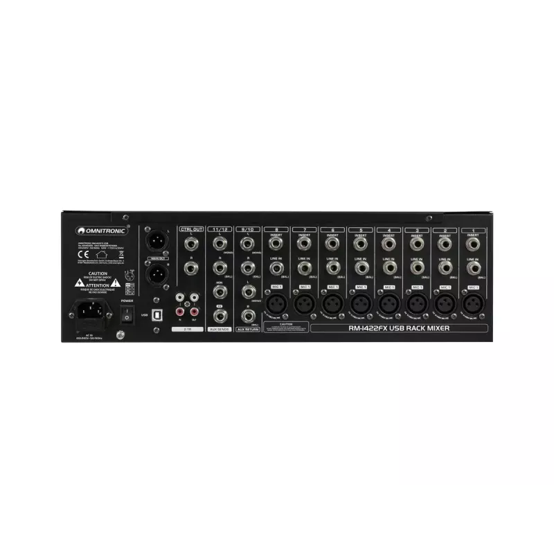 Maišytuvas Omnitronic RM-1422FX 12 kanalų 20 - 20000 Hz Juodas
