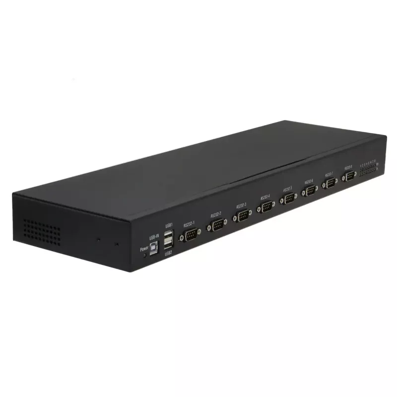 RealPower 284513 nuoseklusis keitiklis / kartotuvas / izoliatorius USB 2.0 RS-232 Juoda