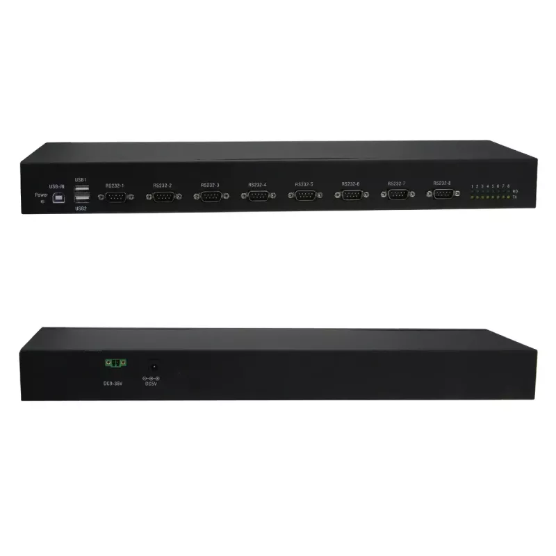 RealPower 284513 nuoseklusis keitiklis / kartotuvas / izoliatorius USB 2.0 RS-232 Juoda