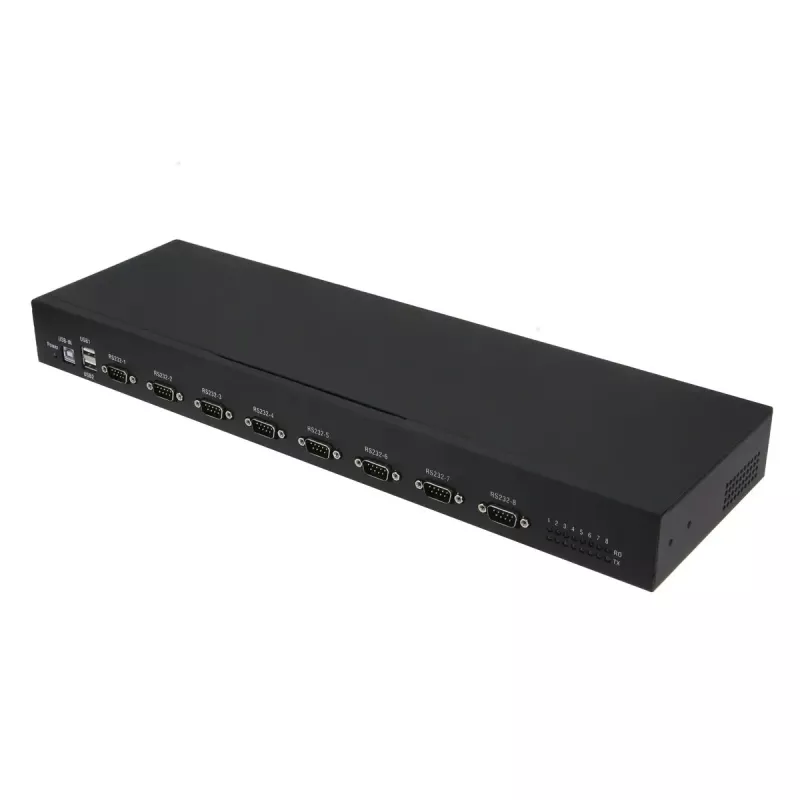 RealPower 284513 nuoseklusis keitiklis / kartotuvas / izoliatorius USB 2.0 RS-232 Juoda