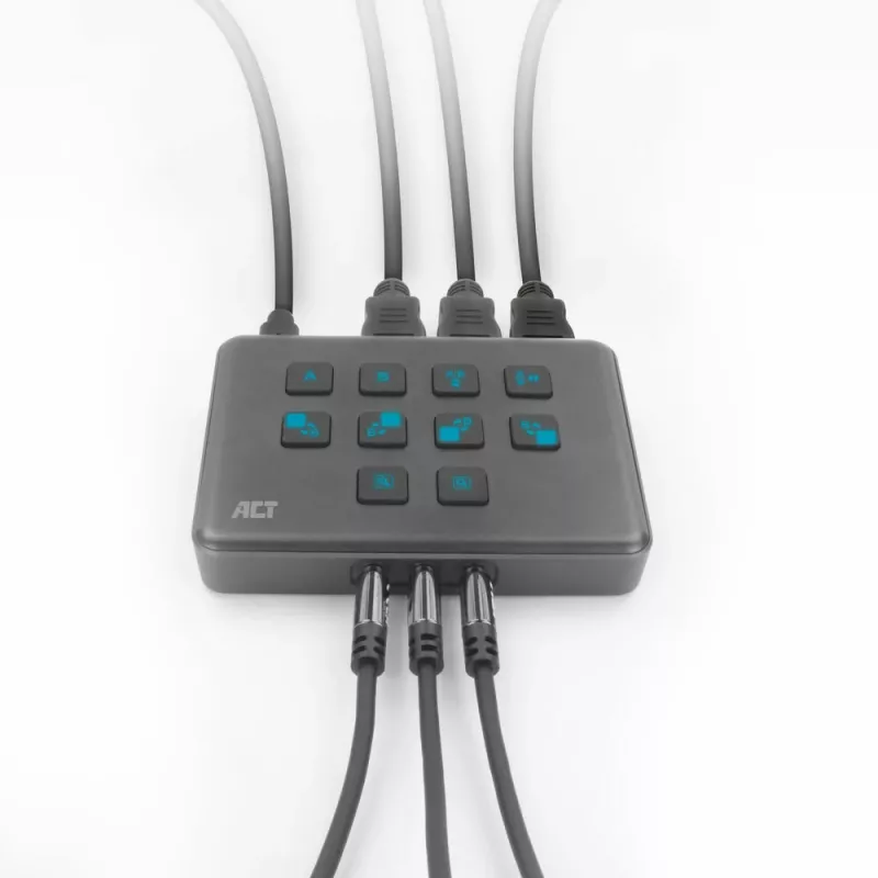 ACT dviejų HDMI įvesčių USB-C vaizdo perjungiklis 60Hz pilkas