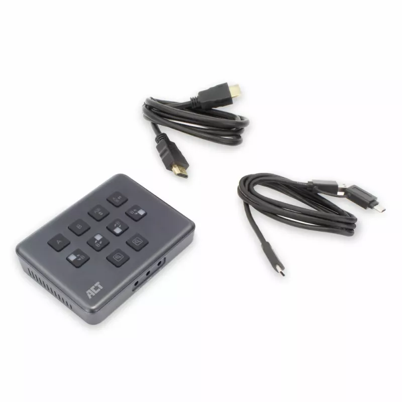ACT dviejų HDMI įvesčių USB-C vaizdo perjungiklis 60Hz pilkas