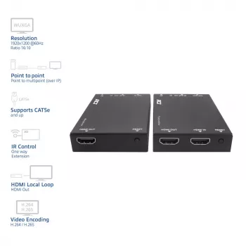 HDMI per CAT išplėtimo rinkinys ACT AC7852 — HDMI signalo perdavimas iki 150 m per CAT5e