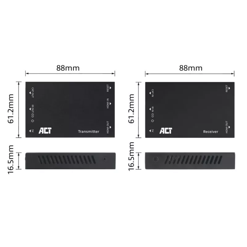 HDMI per CAT išplėtimo rinkinys ACT AC7852 — HDMI signalo perdavimas iki 150 m per CAT5e