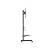 Mobilus TV stovas EQUIP 50–90 colių su perforuota lentyna, VESA 200x200–600x400, 60 kg, juodas