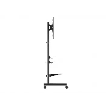 Mobilus TV stovas EQUIP 50–90 colių su perforuota lentyna, VESA 200x200–600x400, 60 kg, juodas