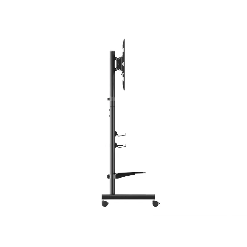 Mobilus TV stovas EQUIP 50–90 colių su perforuota lentyna, VESA 200x200–600x400, 60 kg, juodas