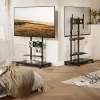 Mobilus TV stovas EQUIP 50–90 colių su perforuota lentyna, VESA 200x200–600x400, 60 kg, juodas