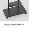 Mobilus TV stovas EQUIP 50–90 colių su perforuota lentyna, VESA 200x200–600x400, 60 kg, juodas