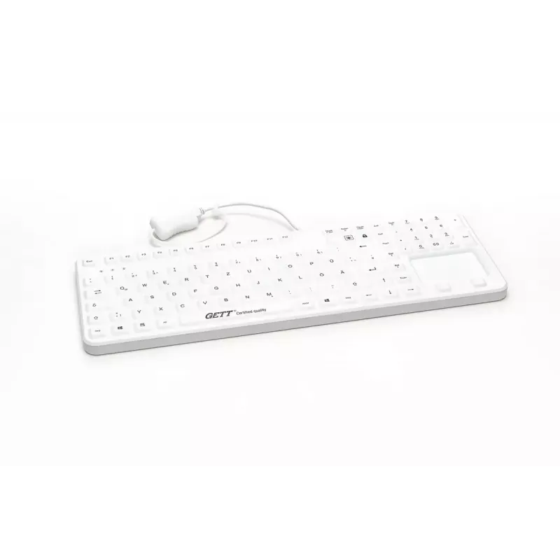 Klaviatūra GETT Cleantype Prime Touch+ USB Swiss balta