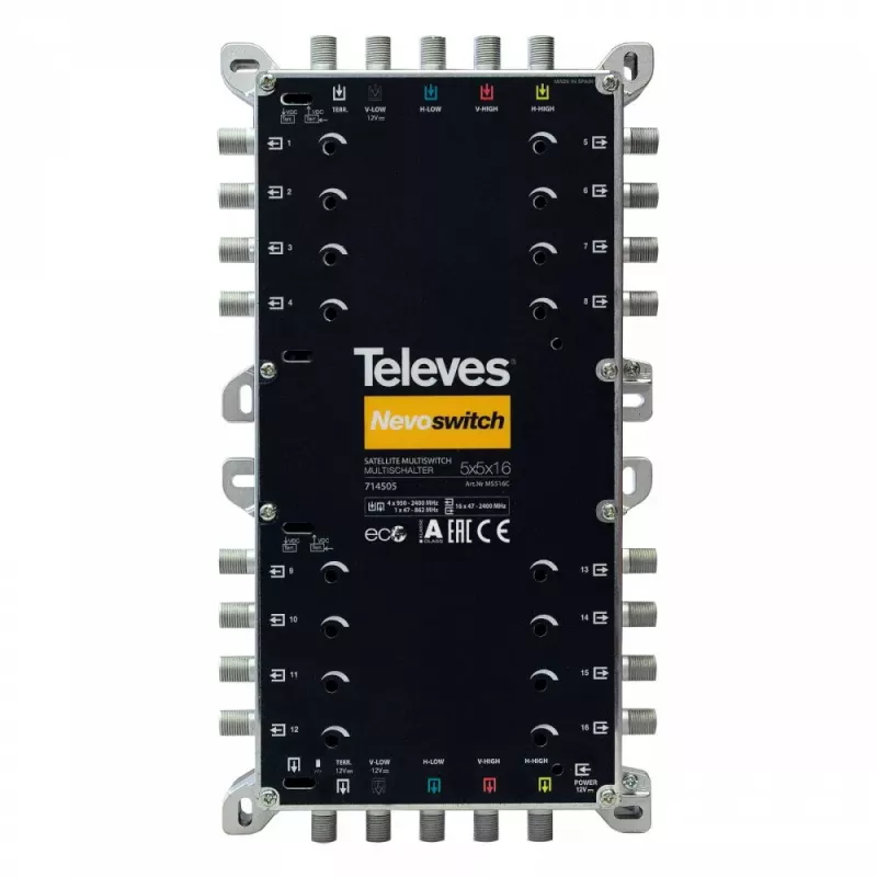 Palydovinis multiswitch Televes 714505 5 įėjimai 16 išėjimų