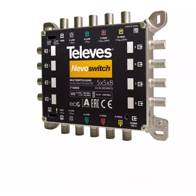Palydovinis multisvičius Televes 714403 5 įėjimai 13 išėjimų