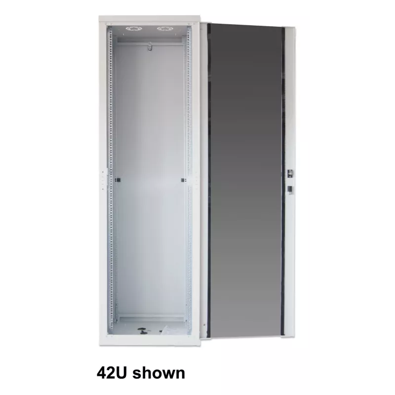 Intellinet 19 col. tinklo spinta – atskirai stovinti (Basic), 42U, 600x800mm (plotis x gylis), pilka, plokščia pakuotė, maks. 600 kg, vienataškis durelių užraktas, po vieną užraktą šoninėms panelėms, naudojamas gylis 123–573 mm, stovas, IP20 apsauga, plieninė