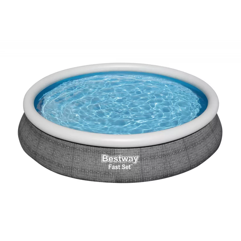 Karkasinis baseinas Bestway Fast Set apvalus pripučiamas baseino komplektas 4,57 m x 84 cm talpa 9677 L