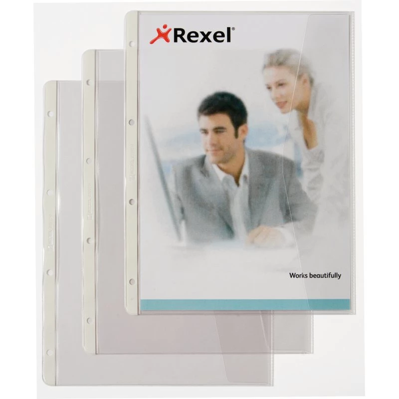 Rexel Document wallet with folding f, 220 x 300 mm, Skaidrus, 0.13 mm, 250 mm, 328 mm, 4 mm