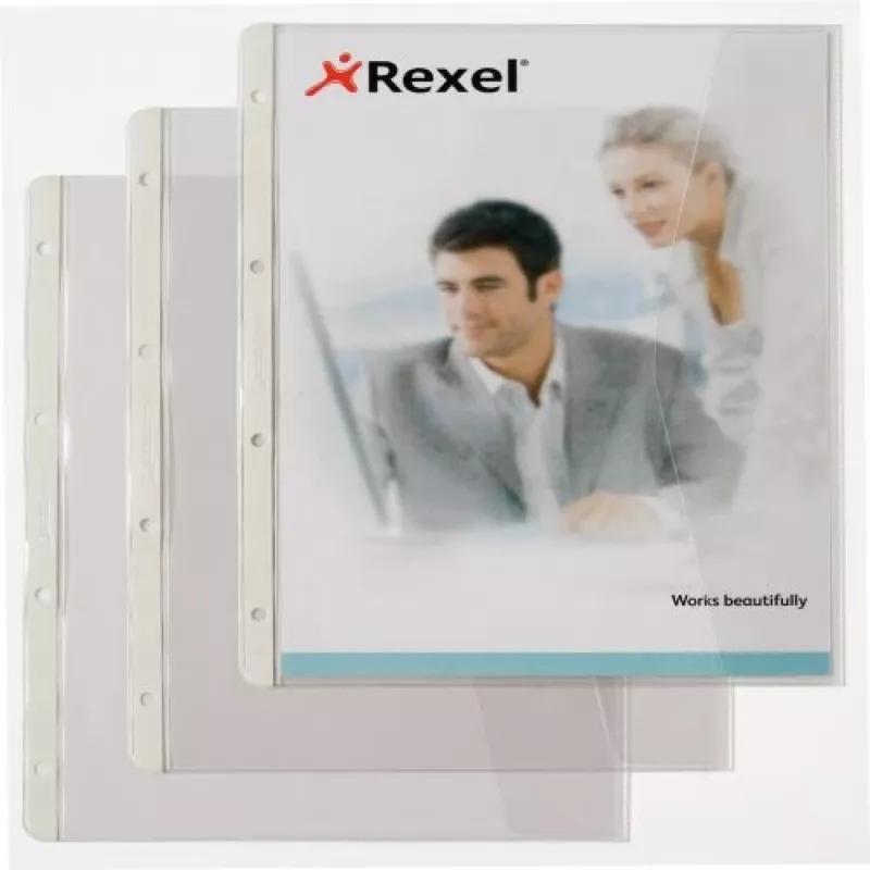 Rexel Document wallet with folding f, 220 x 300 mm, Skaidrus, 0.13 mm, 250 mm, 328 mm, 4 mm