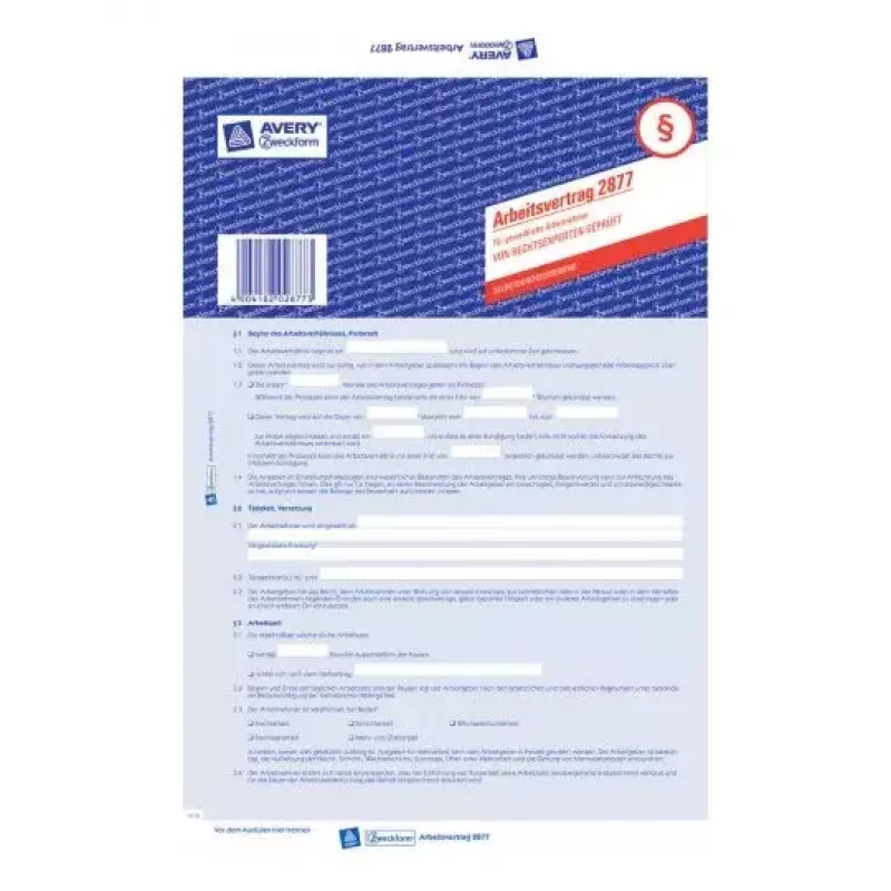 Registracijos popierius Avery 2877