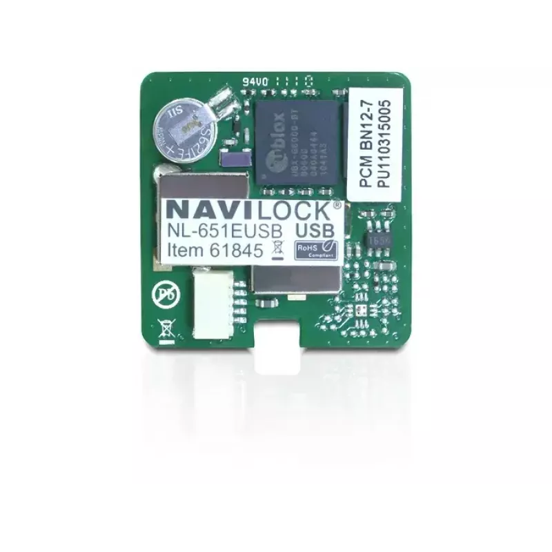 USB GPS imtuvo modulis Navilock NL-651EUSB — 50 kanalų, USB sąsaja, jautrumas -160 dBmW, 30×30×7,9 mm