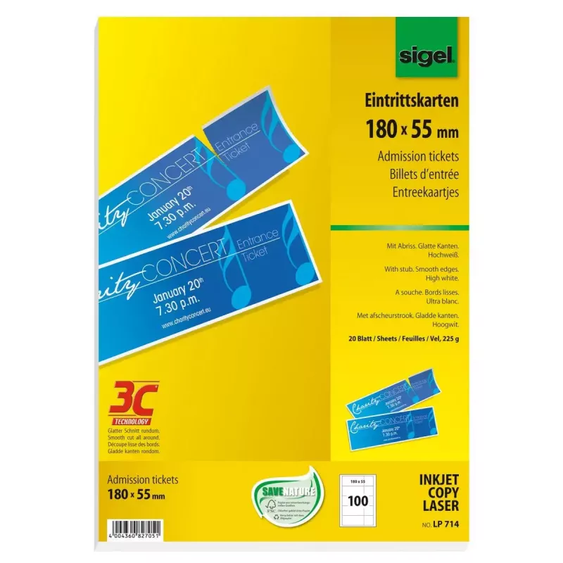 Bilietai Sigel LP714 100 vnt.