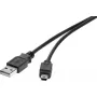 USB laidas Renkforce RF-4455804 0,15 m USB A Mini-USB B juodas