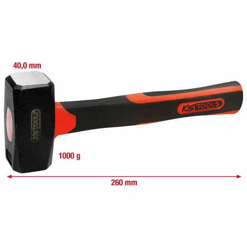 Kūjis KS Tools 142.5101 Plieninė galvutė Stiklo pluošto rankena 26 cm 1,13 kg