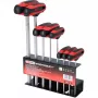 T-rankenos šešiabriaunių raktų rinkinys KS Tools 158.8130 — 8 dalių, T-rankena su trumpa svirtimi, bendras svoris 1,08 kg