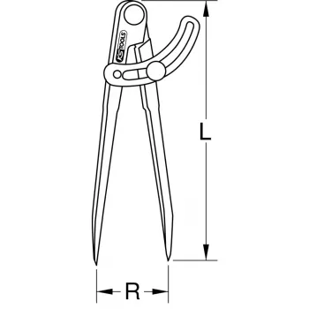 Skirtuvas KS Tools 300.0416 Plienas 200 mm Ilgis 150 mm